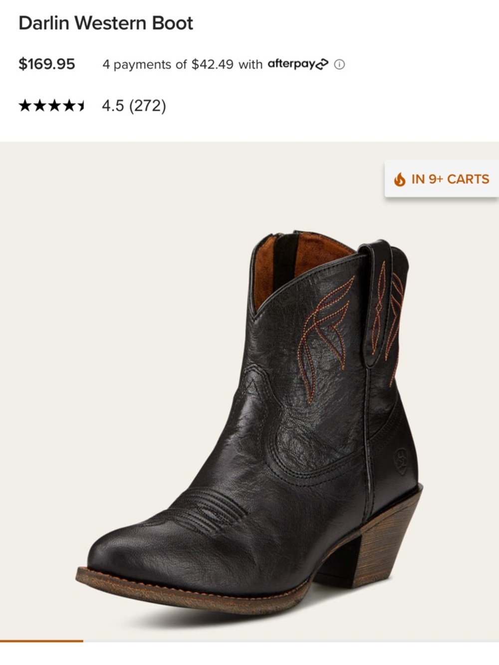 Darlin Western Boot - Women Ariat (Worn once)